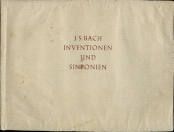Bach, Inventions & Sinfonia, cover