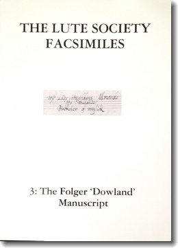 The Folger Dowland Manuscript, cover