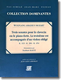 Mozart, Trois sonates K.284, 333, 454, cover