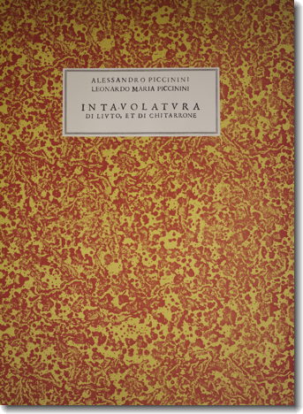 Piccinini. Intavolatura di liuto et di chitarrone, cover