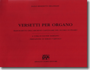 Bellinzani. Versetti per organo, cover