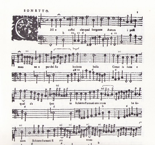 Caccini, Il primo libro delle musiche a una, e due voci