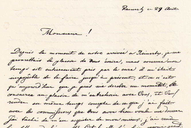 Deux lettres de Chopin au Chateau de Mariemont