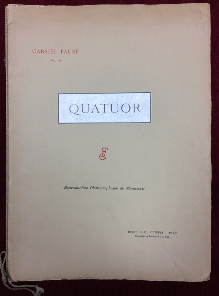 Faure, Quatuor op.121