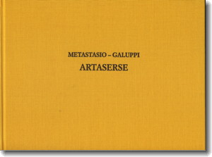 Galuppi, Artaserse, cover