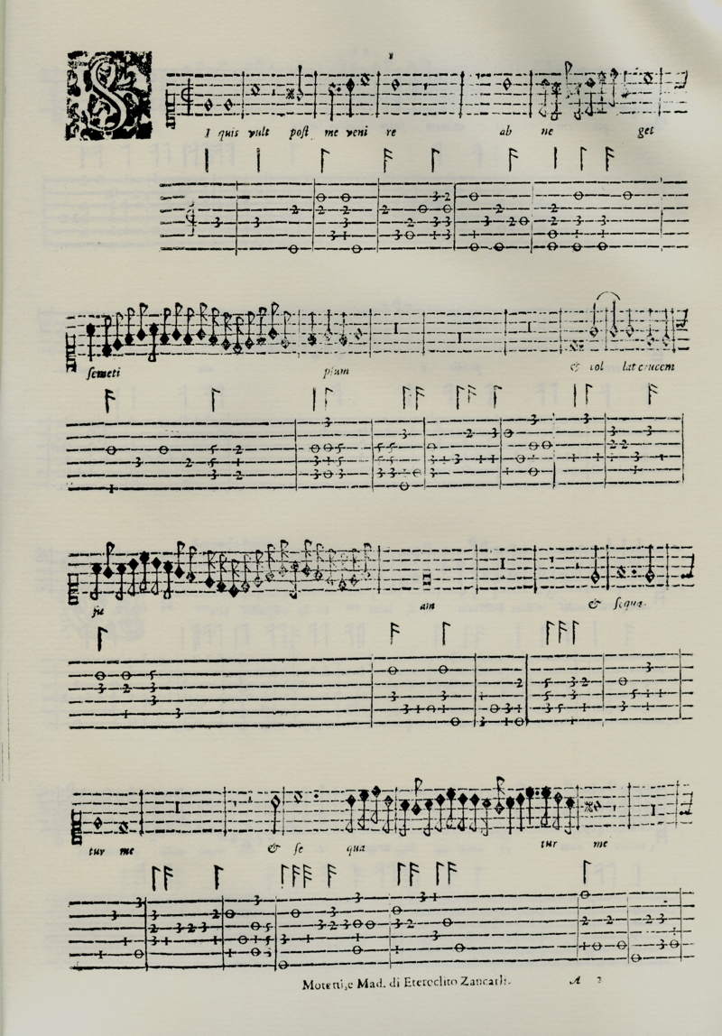 Giancarli, Compositioni musicali intavolate 1602