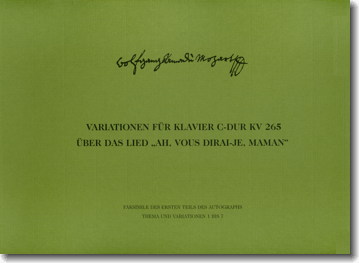 Mozart, Variationen für Klavier in C-Dur K 265, cover