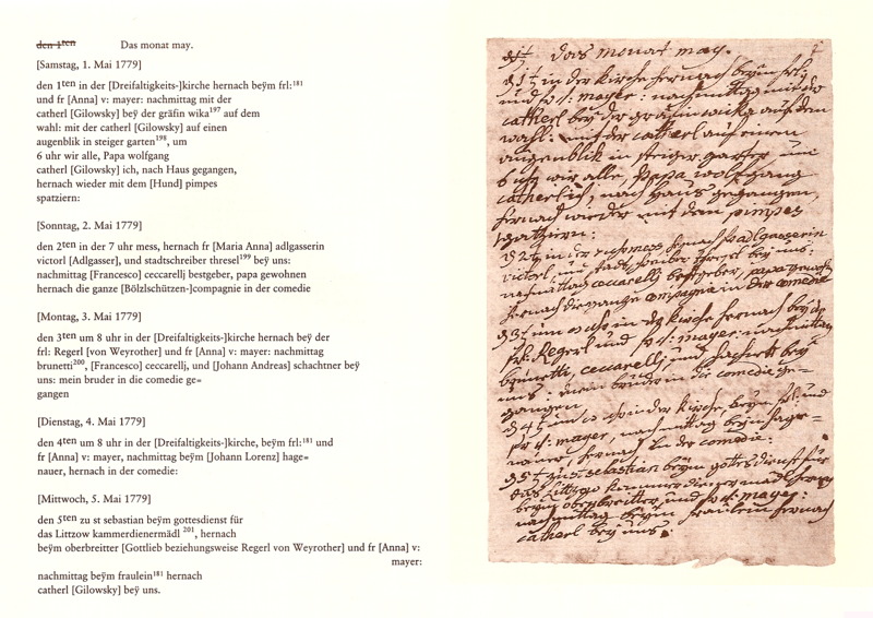 Nannerl Tagebuch (Diary)
