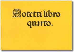 Petrucci, Motetti libro quarto 1505, cover
