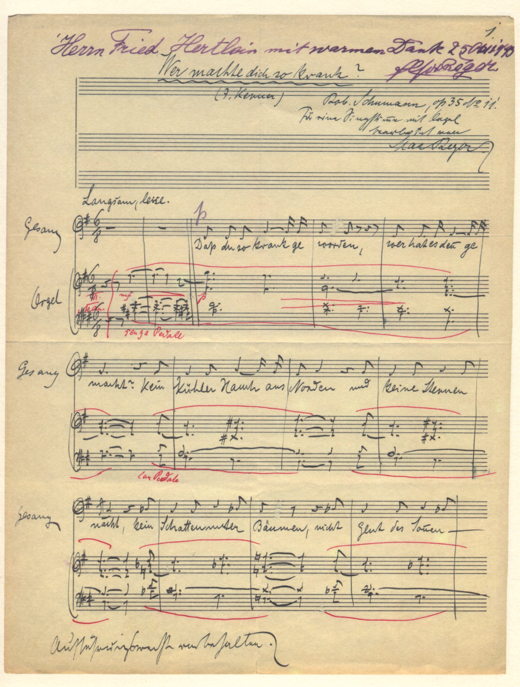 Reger: 2 Schumann-Lieder aus dem Zyklus “Zwölf Gedichte nach Justinus Kerner”