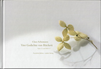 Clara Schumann, Vier Gedichte von Rückert op.12 / WoO 17, cover