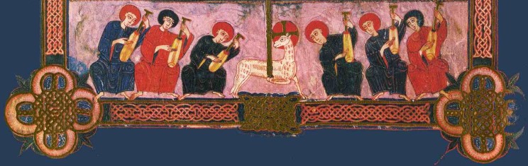 detail, Códice de Fernando I y doña Sancha, 11th c., Madrid, Biblioteca Nacional, vitr. 14-2 (Moleiro Editor)